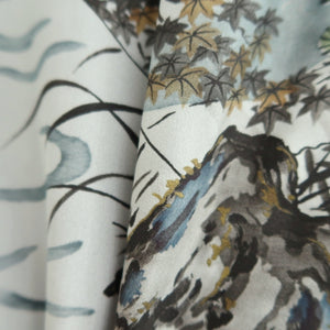 Men's Juban Gray Landscape Silk #10453A4