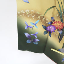 Load image into Gallery viewer, Furisode Green Iris Bellflower Tall Silk #9691J4
