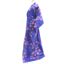 Load image into Gallery viewer, Yukata Blueish Purple Flower Cotton #10763D4
