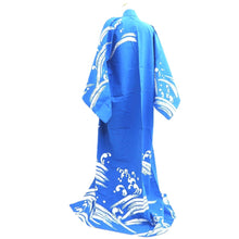 Load image into Gallery viewer, Yukata Vintage(1950-1980) Blue Wave Cotton #10352F3
