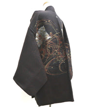 Load image into Gallery viewer, Haori Jacket Vintage(1950-1980) Black Gold Chrysanthemum Silk #10102D2
