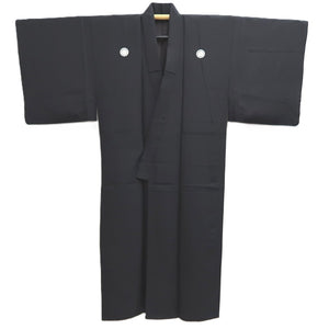 Men's Kimono Vintage(1950-1980) Black Montsuki Silk #10471A5