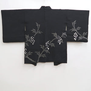 Haori Jacket Vintage(1950-1980) Black Shibori Branch Silk #9997C2