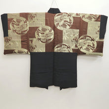 Load image into Gallery viewer, Men&#39;s Haori Vintage(1950-1980) Black Montsuki Habutae Dragon Tiger Silk #9822B1
