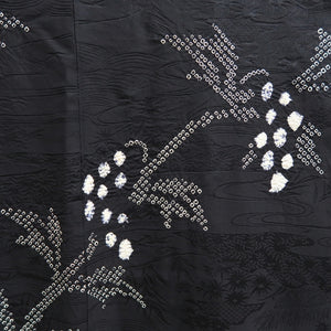 Haori Jacket Vintage(1950-1980) Black Shibori Branch Silk #9997C2