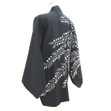Load image into Gallery viewer, Haori Jacket Vintage(1950-1980) Black Shibori Botanical Silk #10938F1
