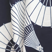 Load image into Gallery viewer, Yukata Vintage(1950-1980) Navy White Bangasa Umbrella Cotton #10489B1
