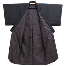 Load image into Gallery viewer, Men&#39;s Kimono Vintage(1950-1980) Black Montsuki Silk #10471A5
