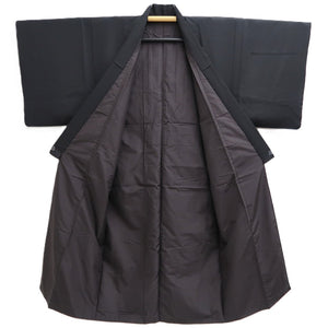 Men's Kimono Vintage(1950-1980) Black Montsuki Silk #10471A5