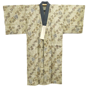 Men's Juban Beige Shogi Silk #10454A4