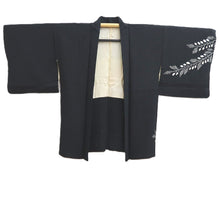 Load image into Gallery viewer, Haori Jacket Vintage(1950-1980) Black Shibori Botanical Silk #10938F1
