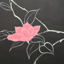Load image into Gallery viewer, Haori Jacket Black Flower Branch Silk #10818E1
