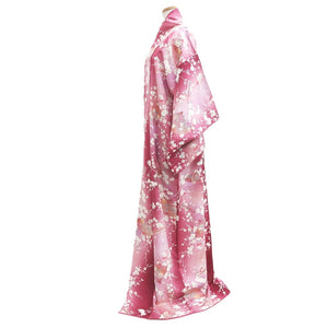 Kimono Magenta Plum blossom Folding Fan Silk #10538B3