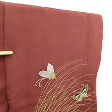 Load image into Gallery viewer, Haori Jacket Reddish Brown Butterfly Silk #10949F2
