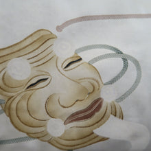 Load image into Gallery viewer, Men&#39;s Haori Vintage(1950-1980) Blue Black Hannya Mask Silk #10441A3
