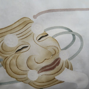 Men's Haori Vintage(1950-1980) Blue Black Hannya Mask Silk #10441A3