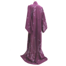 Load image into Gallery viewer, Kimono Vintage(1950-1980) Purple See-Through Maple Leaf Branch Silk #10280E4
