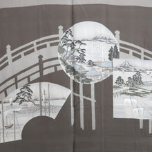 Load image into Gallery viewer, Men&#39;s Haori Vintage(1950-1980) Black Landscape Silk #10287E4
