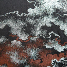 Load image into Gallery viewer, Haori Jacket Vintage(1950-1980) Black Gold Silver Curling Wave Cloud Silk #10828E2
