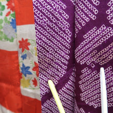 Load image into Gallery viewer, Haori Jacket Vintage(1920-1950) Purple Shibori Floral pattern Karakusa Silk #11058A3
