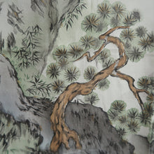 Load image into Gallery viewer, Men&#39;s Juban Vintage(1950-1980) Light Gray Landscape Pine Tree Silk #10299E5
