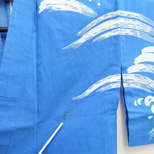 Load image into Gallery viewer, Yukata Vintage(1950-1980) Blue Wave Cotton #10352F3
