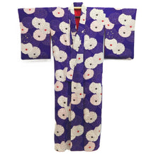 Load image into Gallery viewer, Kimono Vintage(1950-1980) Blueish Purple Chrysanthemum Silk #10270E4
