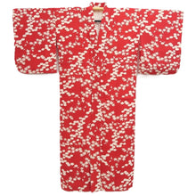 Load image into Gallery viewer, Juban Vintage(1950-1980) Red Maple Leaf Chrysanthemum Silk #10383F4
