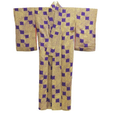 Load image into Gallery viewer, Kimono Vintage(1920-1950) Purple Yellow Shibori Silk #10772D4
