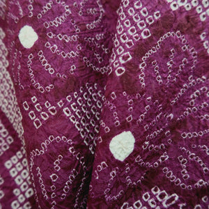 Haori Jacket Vintage(1950-1980) Purple Shibori Peony Silk #10027C4