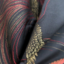 Load image into Gallery viewer, Haori Jacket Black Gold Red Bird Silk #10998F4
