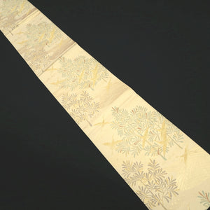 Fukuro Obi Gold Crane Birds Silk BB339V9