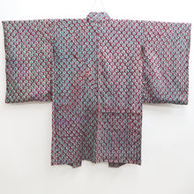 Load image into Gallery viewer, Haori Jacket Vintage(1920-1950) Wine red Light Blueish Shibori Kumoshibori Long Silk #9963C1
