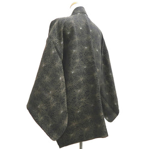 Haori Jacket Vintage(1950-1980) Black Chrysanthemum Silk #10043C5