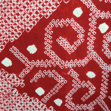 Load image into Gallery viewer, Haori Jacket Vintage(1920-1950) Red Shibori Botanical Silk #11007F5
