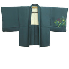 Load image into Gallery viewer, Haori Jacket Dark Green Flower Silk #10860E3

