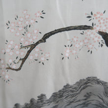 Load image into Gallery viewer, Men&#39;s Haori Vintage(1950-1980) Black Habutae Cherry Blossom Silk #9985C2
