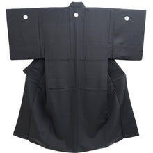 Load image into Gallery viewer, Men&#39;s Kimono Vintage(1950-1980) Black Montsuki Silk #10471A5
