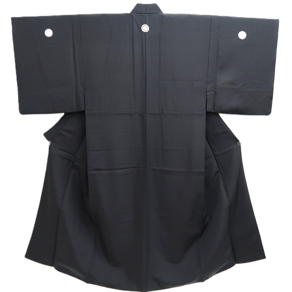 Men's Kimono Vintage(1950-1980) Black Montsuki Silk #10471A5