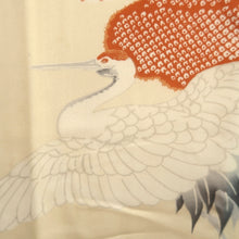 Load image into Gallery viewer, Juban Vintage(1950-1980) Cream white Crane Birds Silk #10508B1
