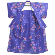 Load image into Gallery viewer, Yukata Blueish Purple Flower Cotton #10763D4
