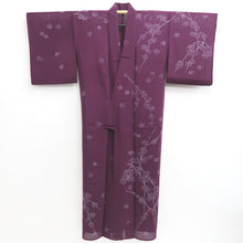Load image into Gallery viewer, Kimono Vintage(1950-1980) Purple See-Through Maple Leaf Branch Silk #10280E4
