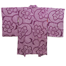 Load image into Gallery viewer, Haori Jacket Vintage(1920-1950) Purple Shibori Floral pattern Karakusa Silk #11058A3
