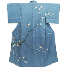 Load image into Gallery viewer, Kimono Vintage(1950-1980) Light Blue Plum blossom Branch Silk #10260E3

