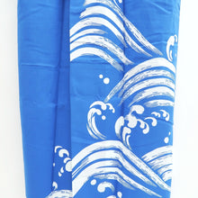 Load image into Gallery viewer, Yukata Vintage(1950-1980) Blue Wave Cotton #10352F3
