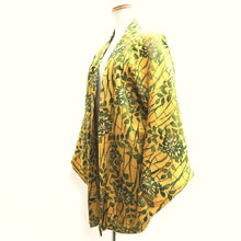 Load image into Gallery viewer, Haori Jacket Vintage(1950-1980) Yellow Flower Silk #9998C3
