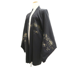 Load image into Gallery viewer, Haori Jacket Vintage(1950-1980) Black Gold Flower Silk #10829E2
