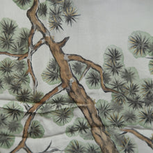 Load image into Gallery viewer, Men&#39;s Juban Vintage(1950-1980) Light Gray Landscape Pine Tree Silk #10299E5
