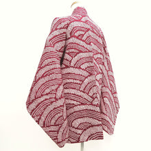 Load image into Gallery viewer, Haori Jacket Vintage(1950-1980) Wine red Shibori Wave Silk #9745A2

