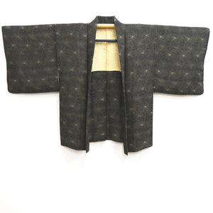 Haori Jacket Vintage(1950-1980) Black Chrysanthemum Silk #10043C5